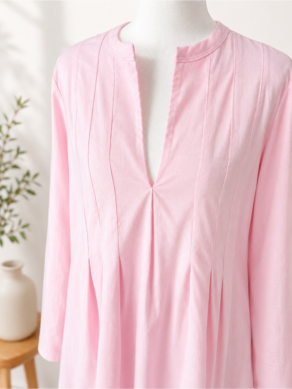 TUCKERNUCK Soft Pink Long-Sleeve Cotton Dress